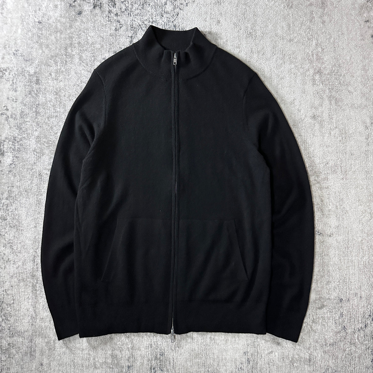 Quince Black 100% Cashmere Full Zip Sweater Size L