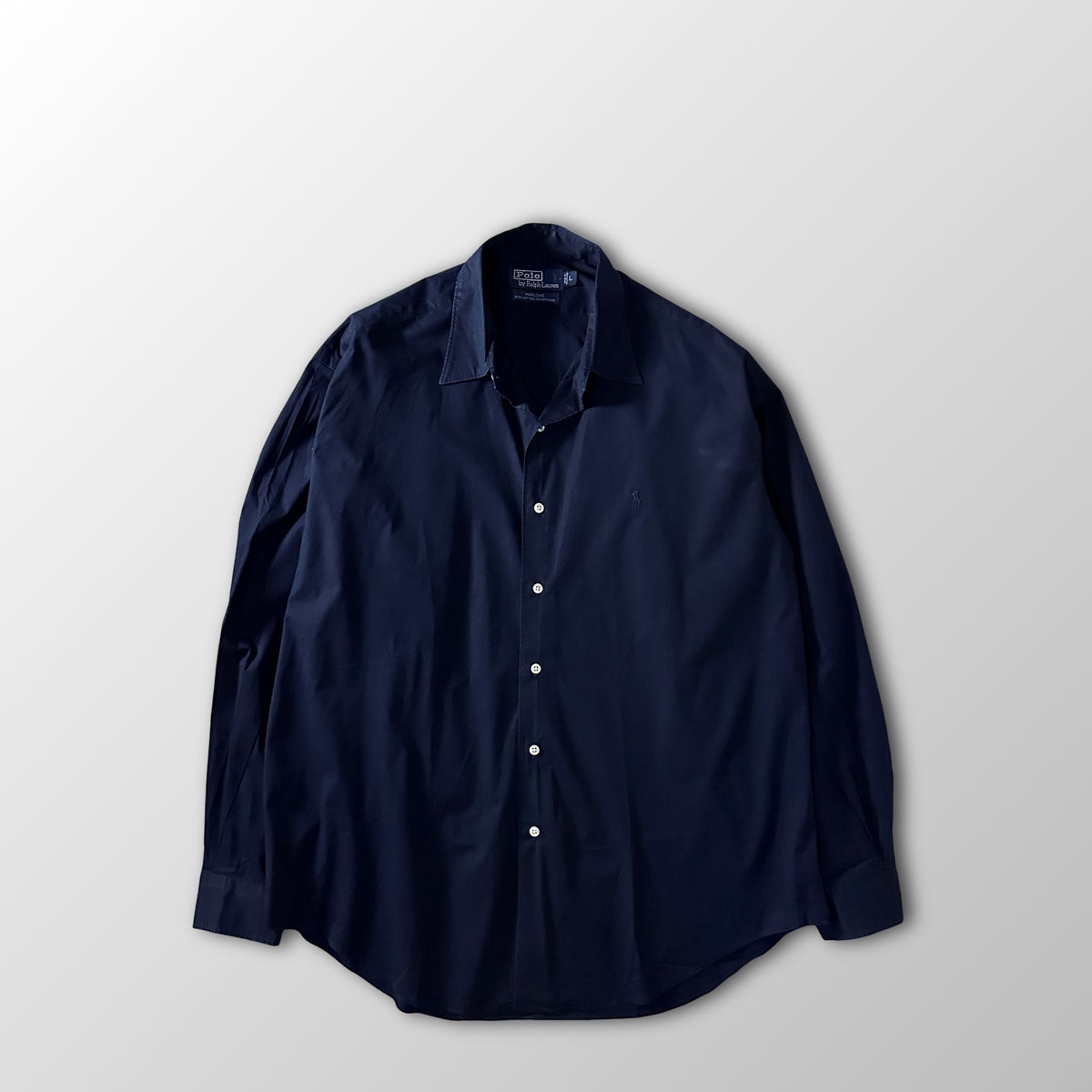Polo by Ralph Lauren Marlowe Navy Cotton Long Sleeve Shirt Size L