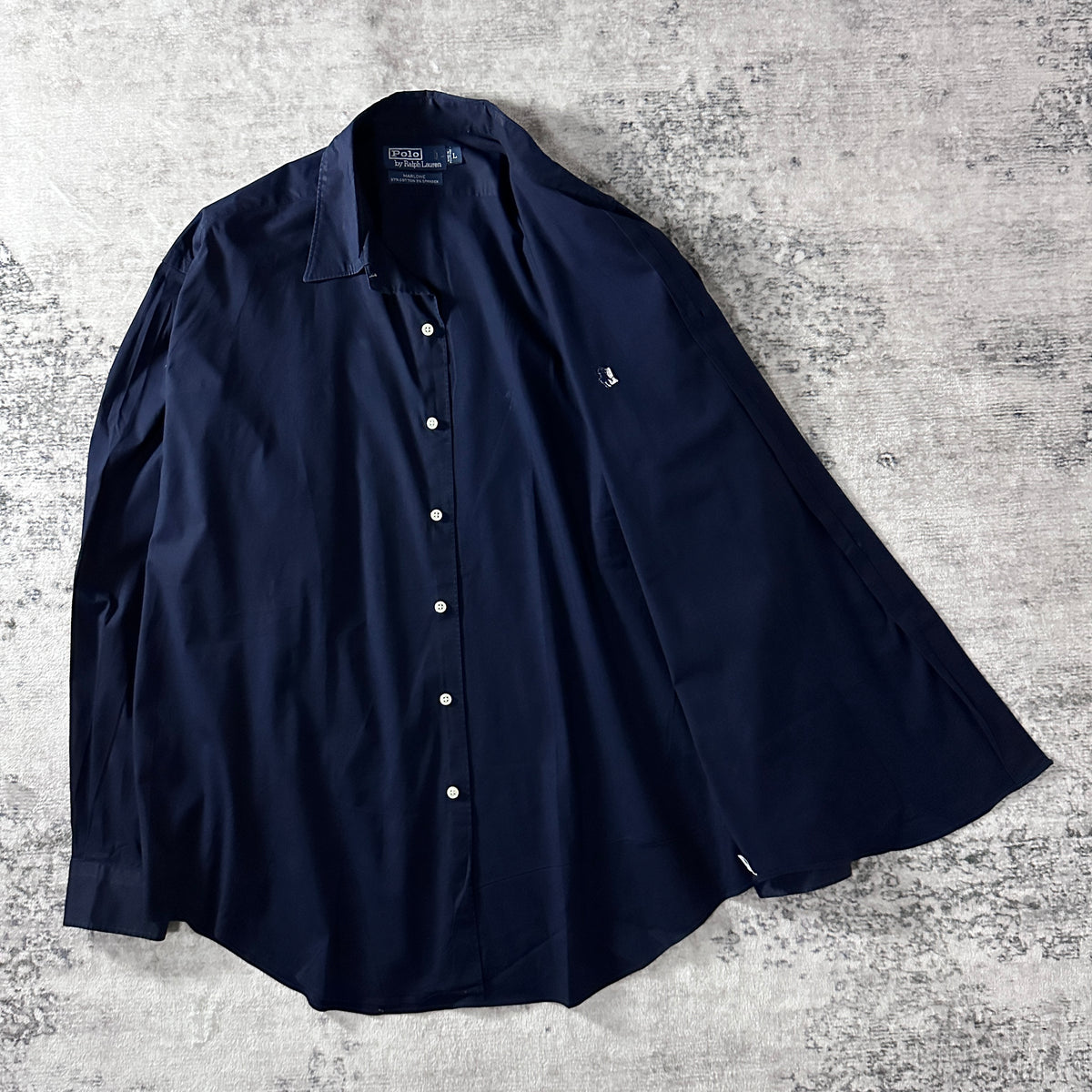 Polo by Ralph Lauren Marlowe Navy Cotton Long Sleeve Shirt Size L