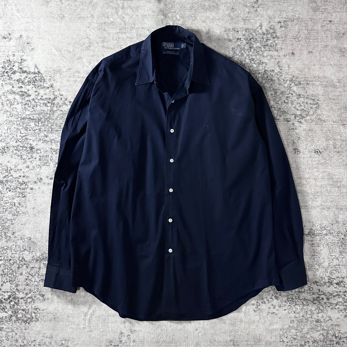 Polo by Ralph Lauren Marlowe Navy Cotton Long Sleeve Shirt Size L