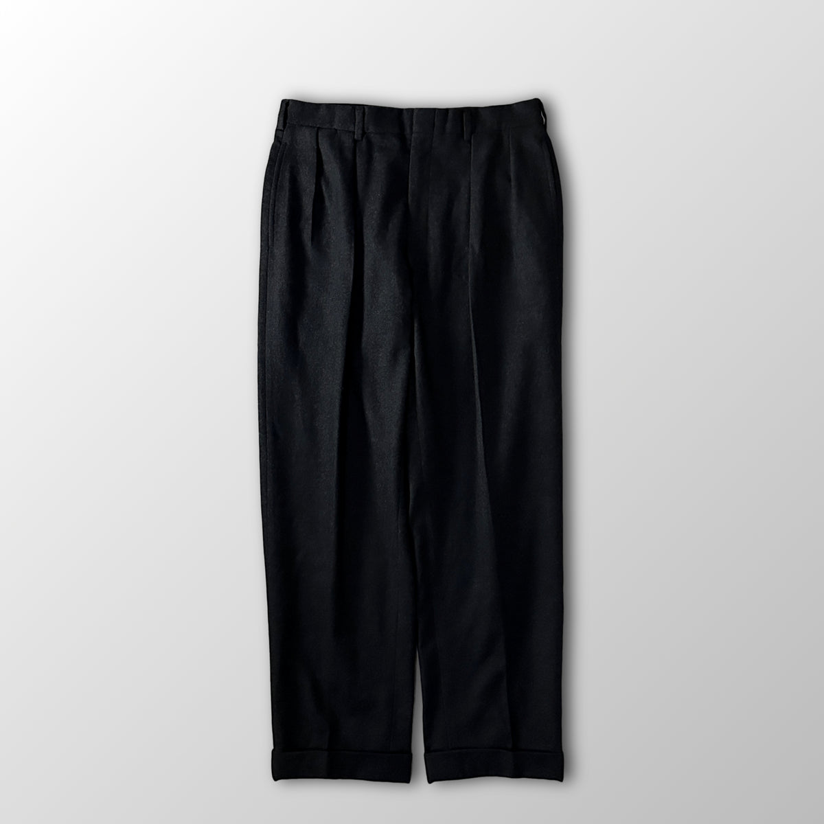 Polo by Ralph Lauren Black Pleated Trousers with Cuffs Made in USA