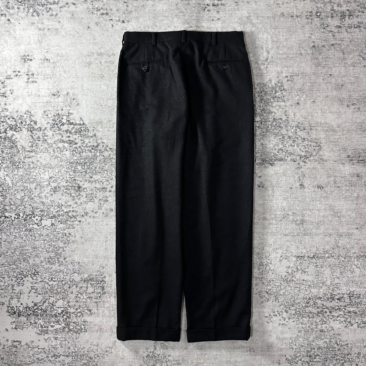 Polo by Ralph Lauren Black Pleated Trousers with Cuffs Made in USA