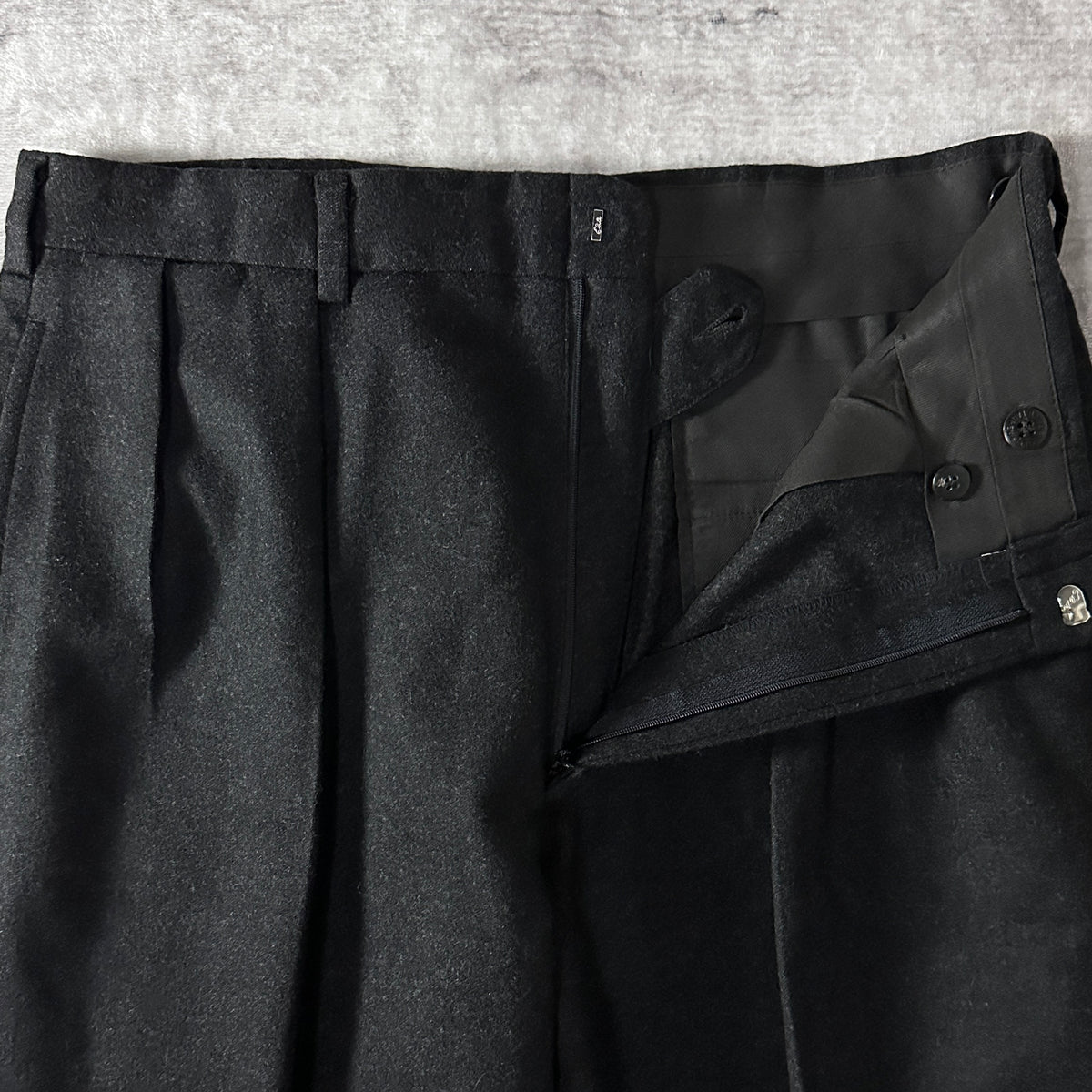 Polo by Ralph Lauren Black Pleated Trousers with Cuffs Made in USA