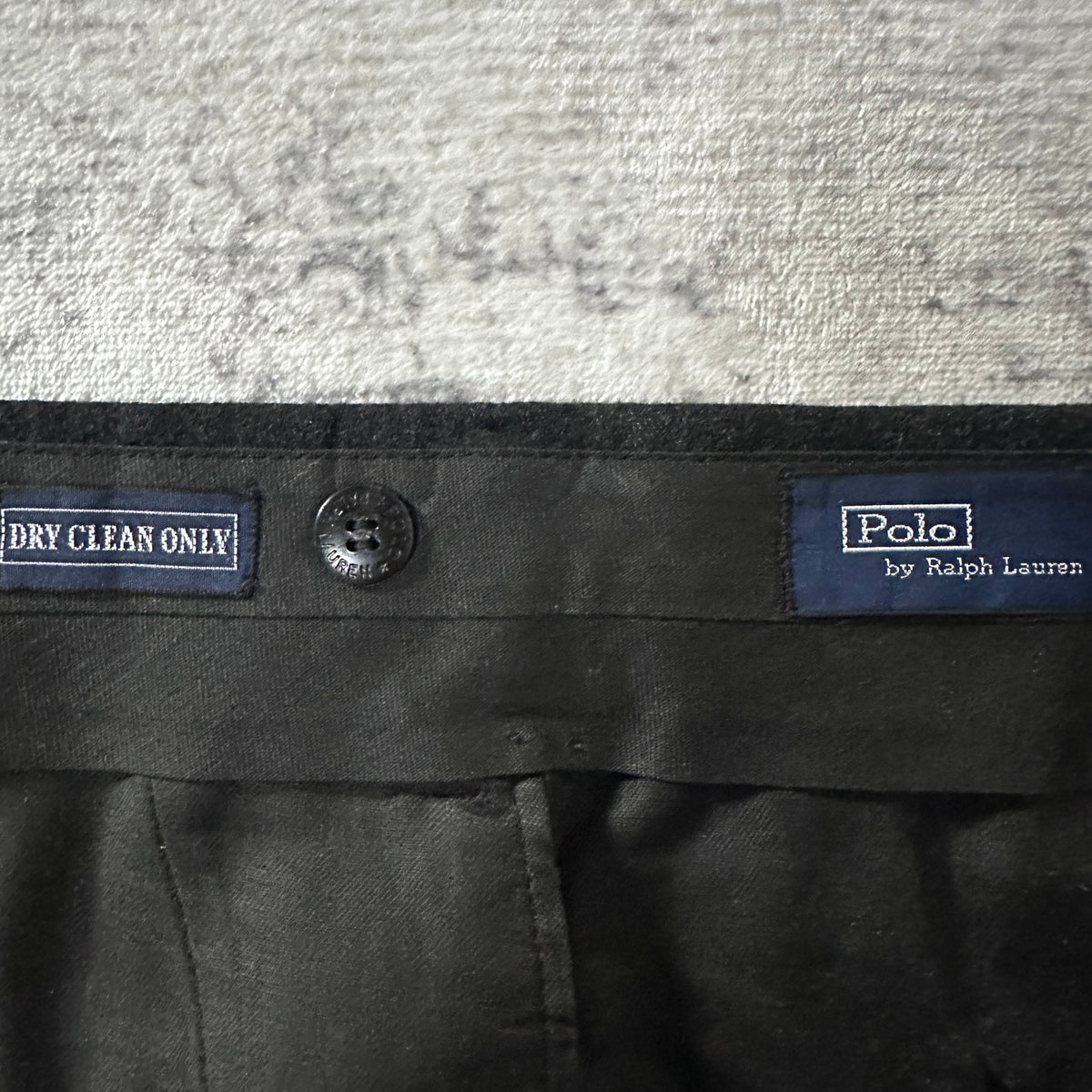 Polo by Ralph Lauren Black Pleated Trousers with Cuffs Made in USA