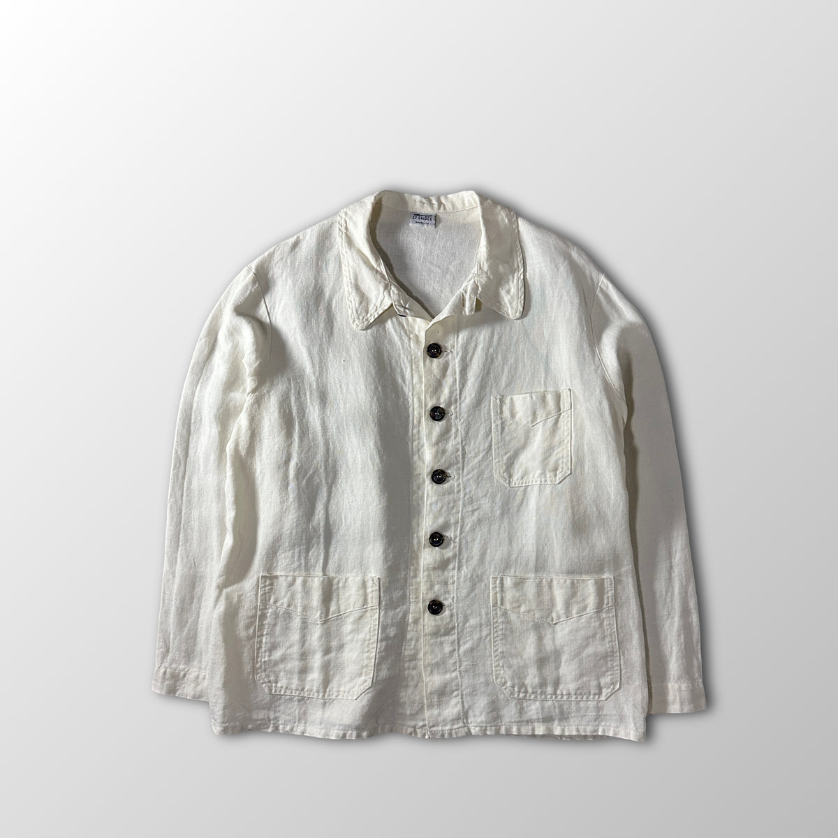 CP Shades White 100% Linen Coverall Jacket Size S (Runs Large)