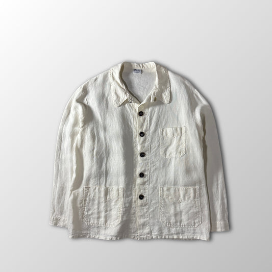 CP Shades White 100% Linen Coverall Jacket Size S (Runs Large)