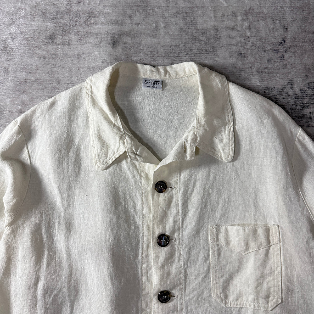 CP Shades White 100% Linen Coverall Jacket Size S (Runs Large)