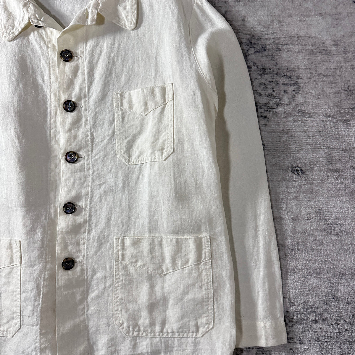 CP Shades White 100% Linen Coverall Jacket Size S (Runs Large)