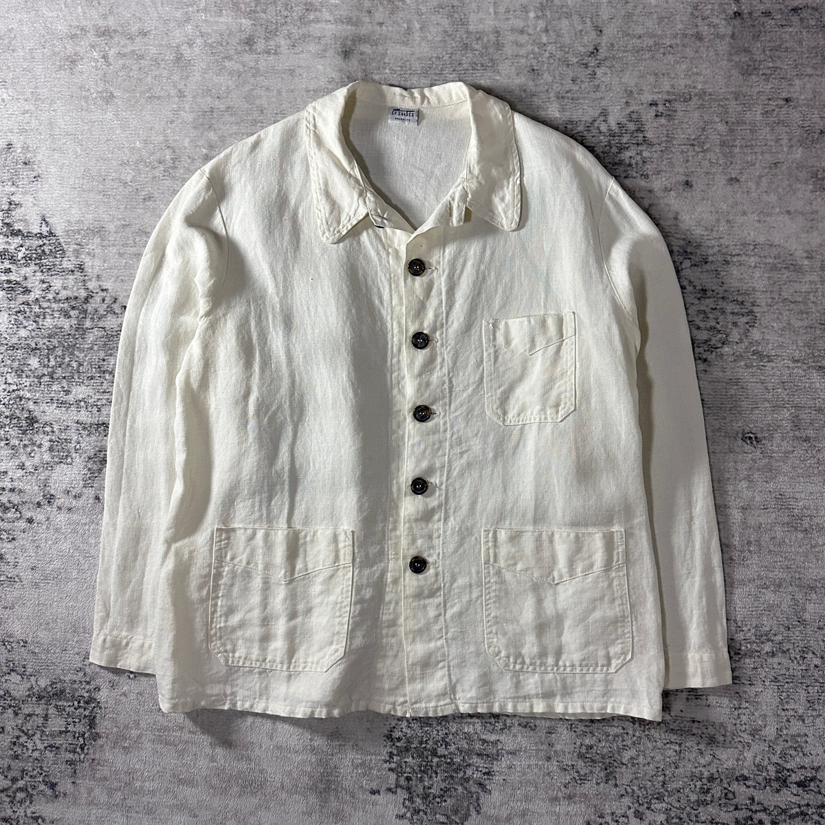 CP Shades White 100% Linen Coverall Jacket Size S (Runs Large)
