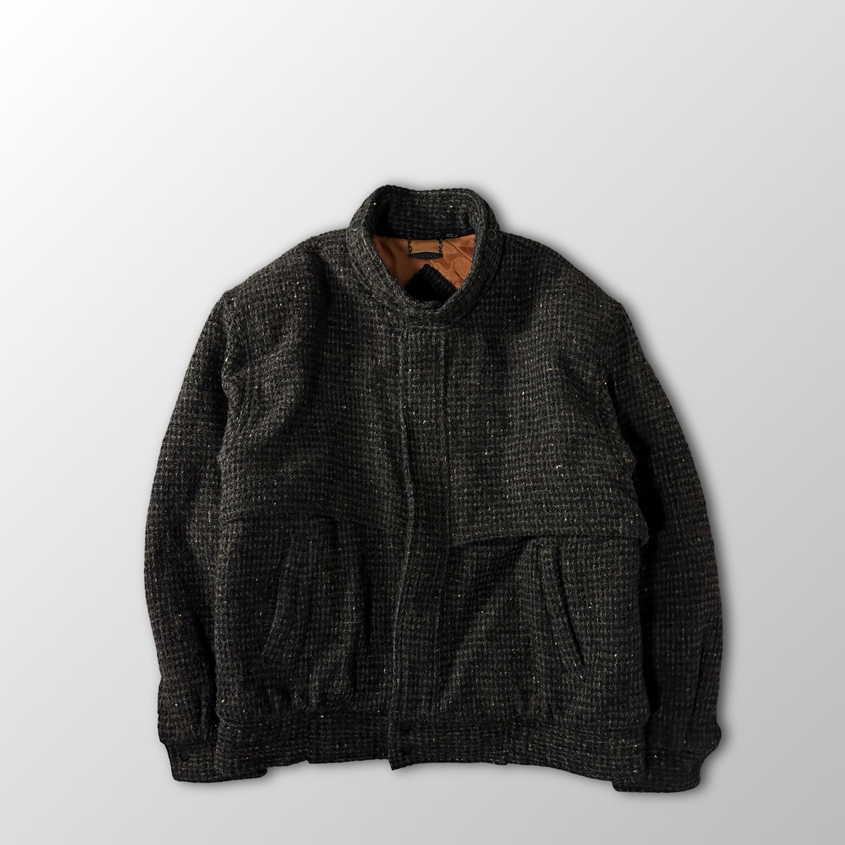 Members Only Brown Wool Tweed Blouson Size 42
