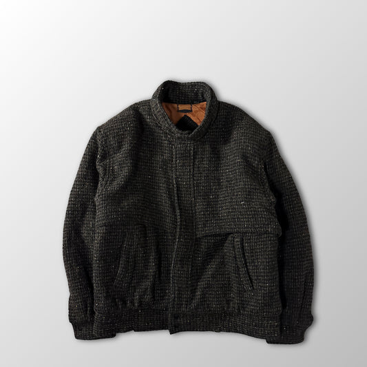 Members Only Brown Wool Tweed Blouson Size 42
