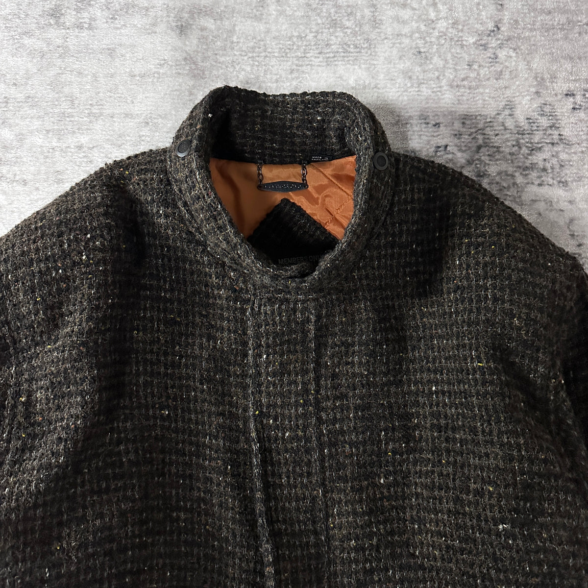 Members Only Brown Wool Tweed Blouson Size 42