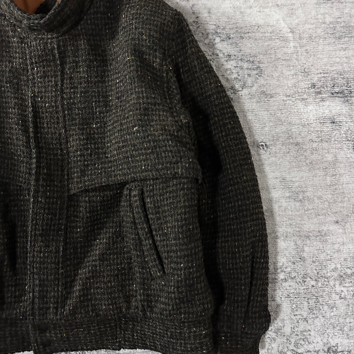 Members Only Brown Wool Tweed Blouson Size 42