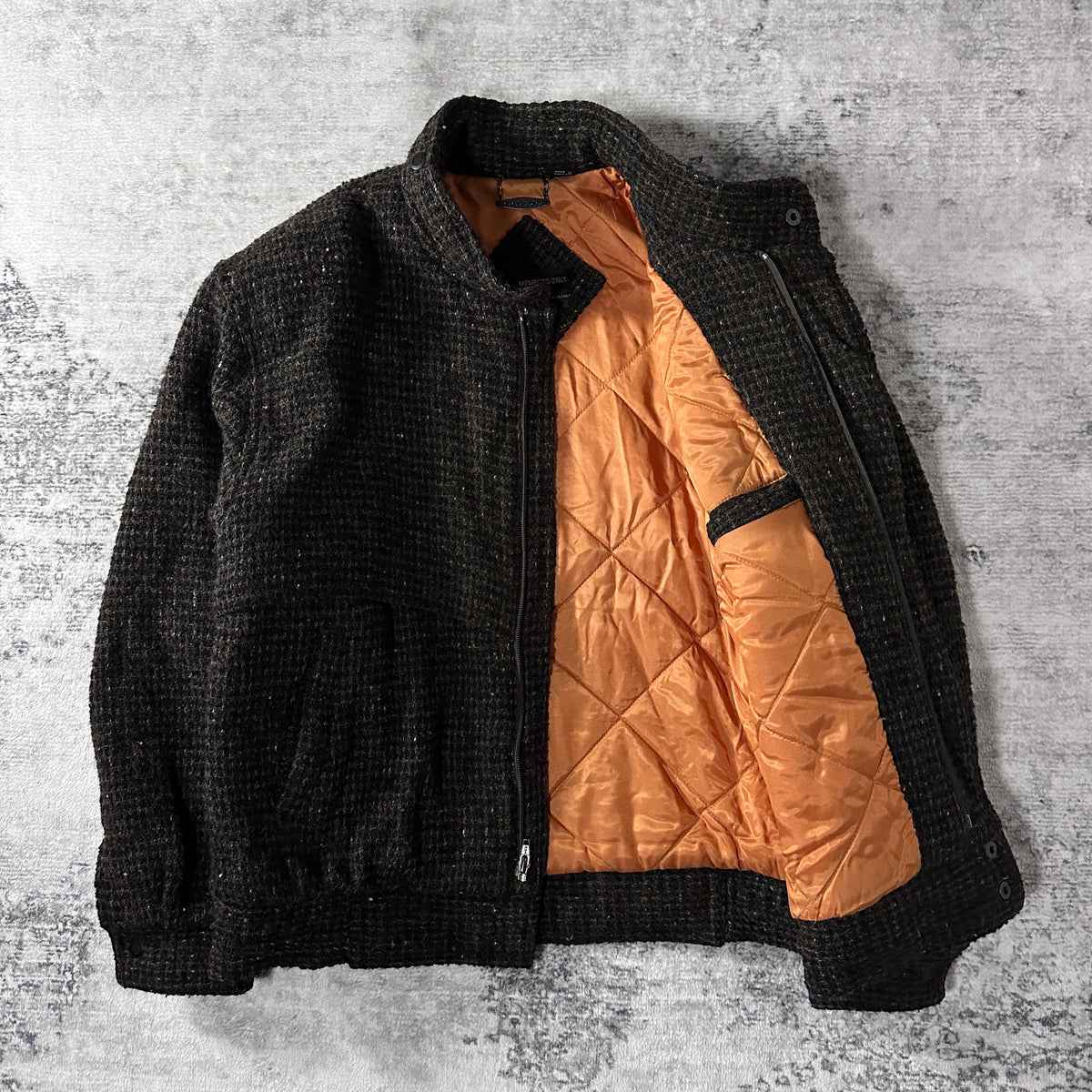 Members Only Brown Wool Tweed Blouson Size 42