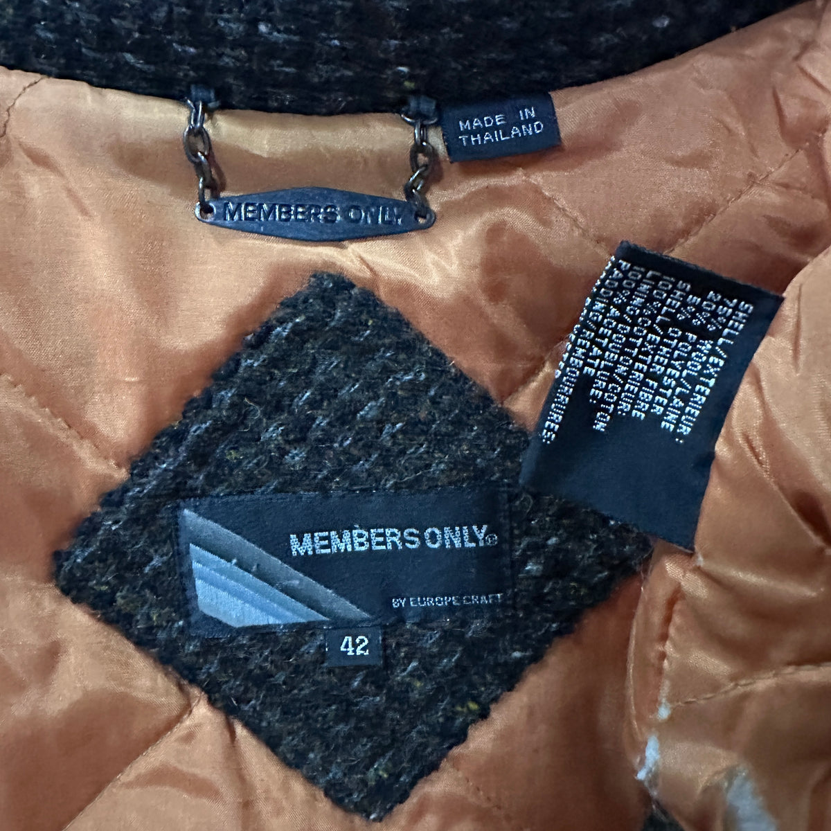 Members Only Brown Wool Tweed Blouson Size 42
