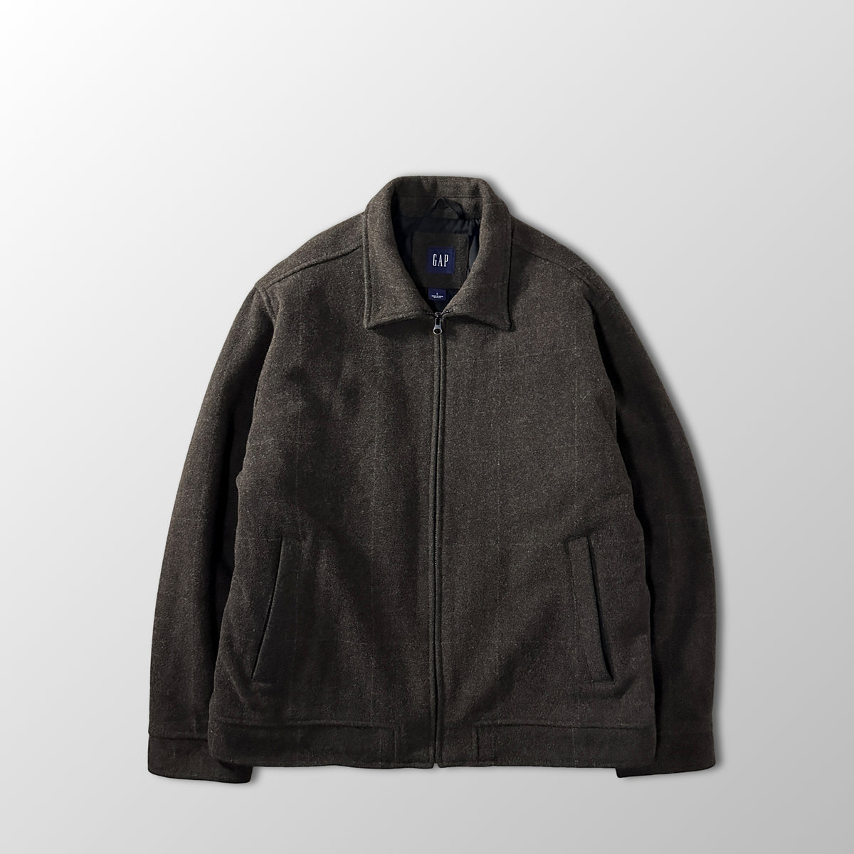GAP Brown Wool Blend Zip Jacket Size L