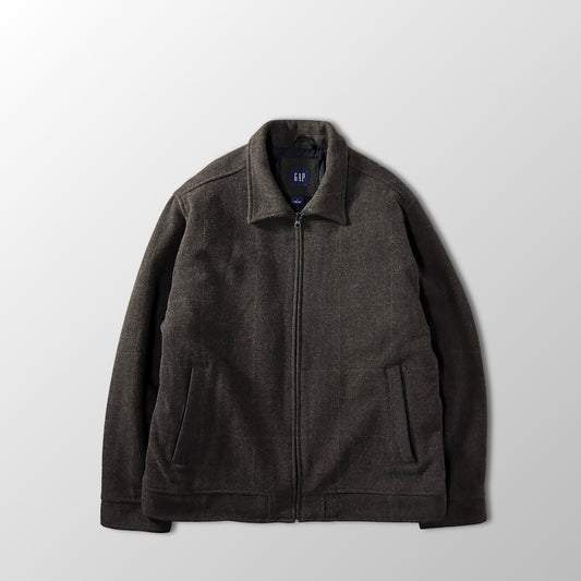 GAP Brown Wool Blend Zip Jacket Size L