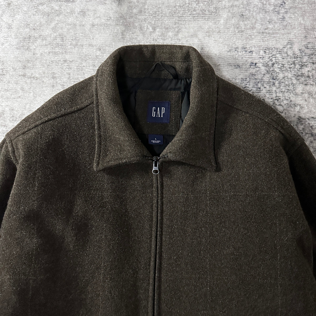 GAP Brown Wool Blend Zip Jacket Size L
