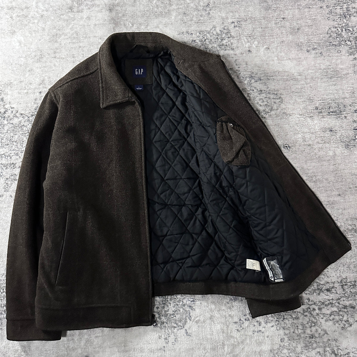 GAP Brown Wool Blend Zip Jacket Size L