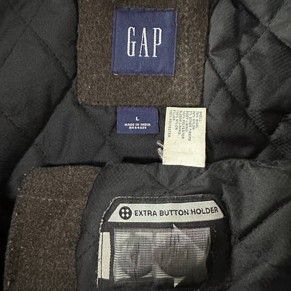 GAP Brown Wool Blend Zip Jacket Size L