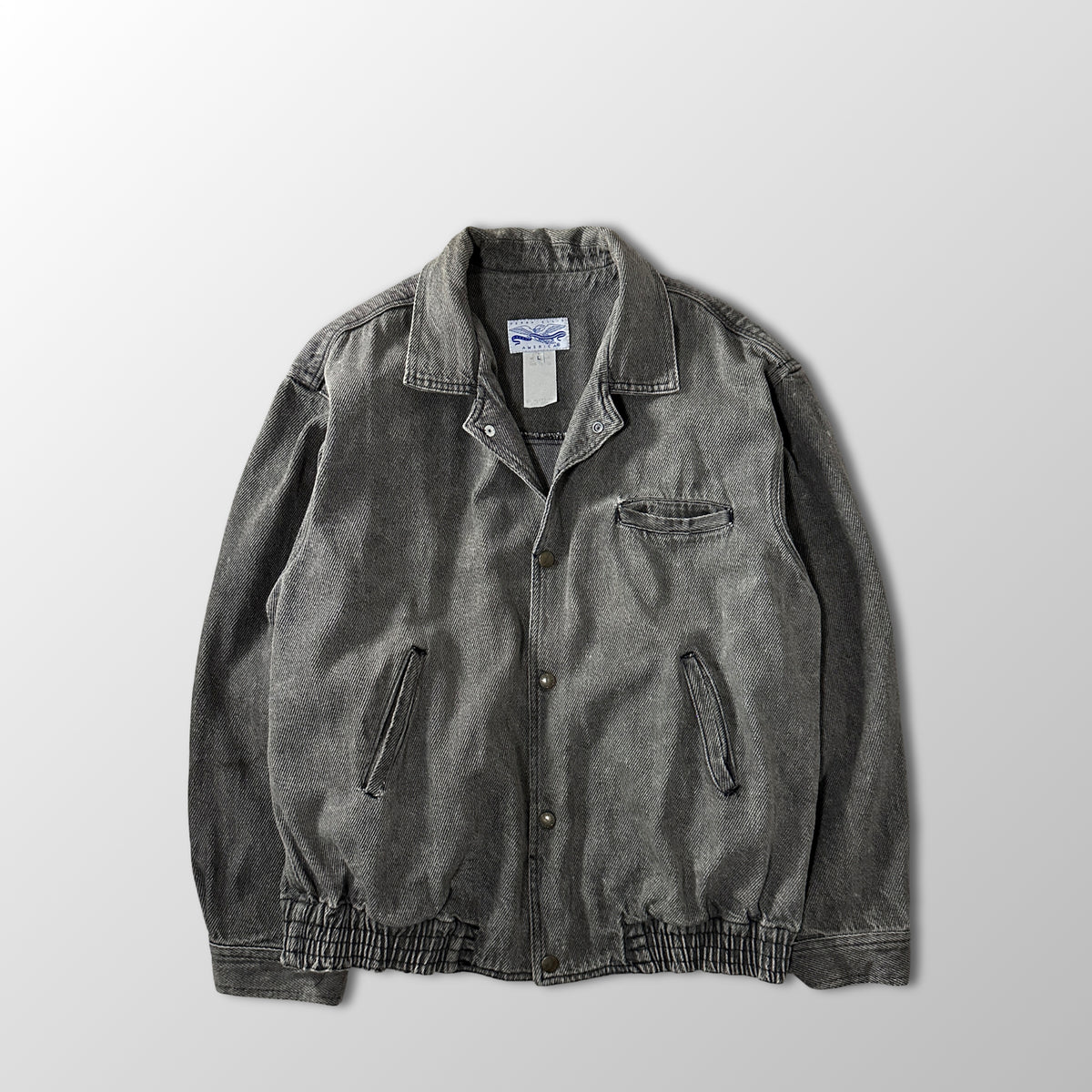 Perry Ellis America Gray Denim Blouson Jacket Size L