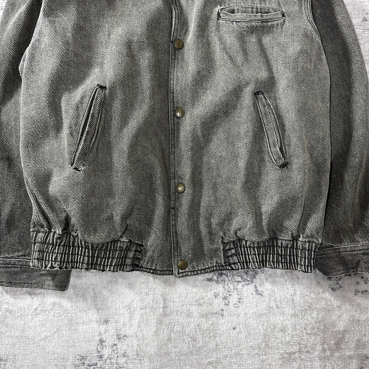 Perry Ellis America Gray Denim Blouson Jacket Size L
