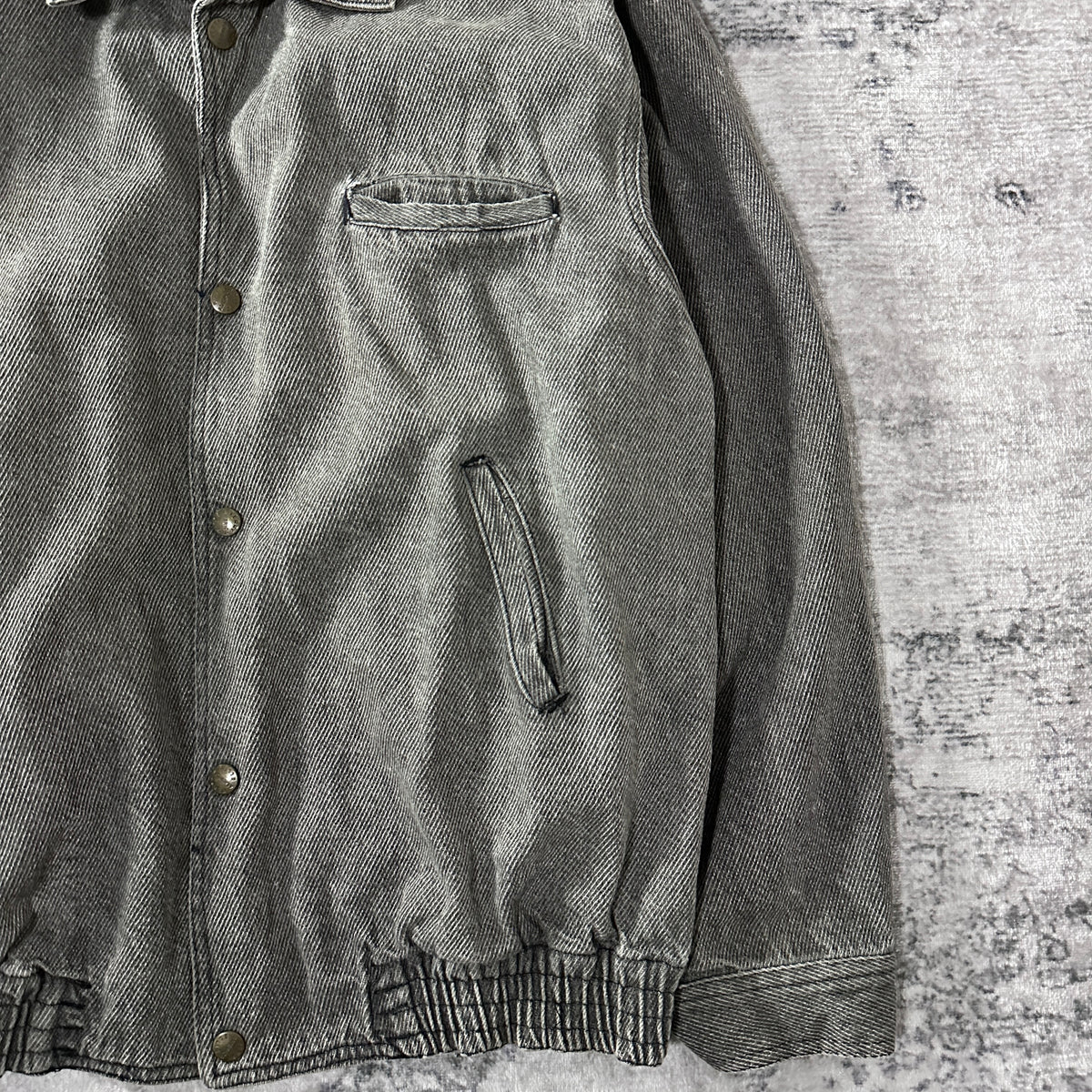 Perry Ellis America Gray Denim Blouson Jacket Size L