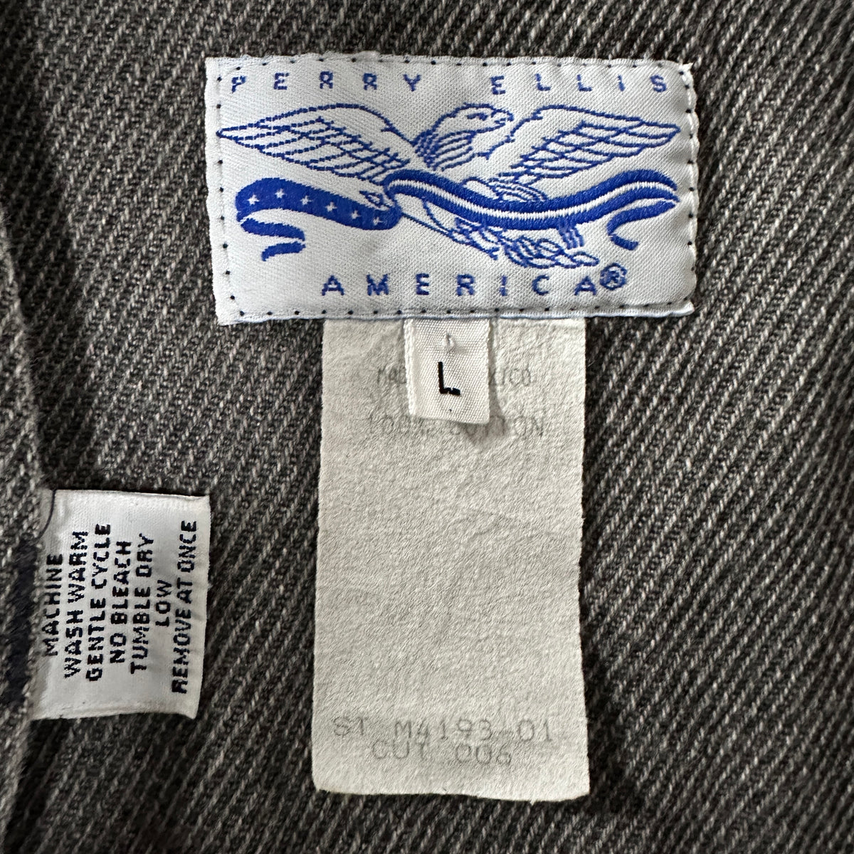 Perry Ellis America Gray Denim Blouson Jacket Size L