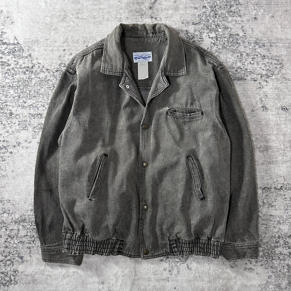 Perry Ellis America Gray Denim Blouson Jacket Size L