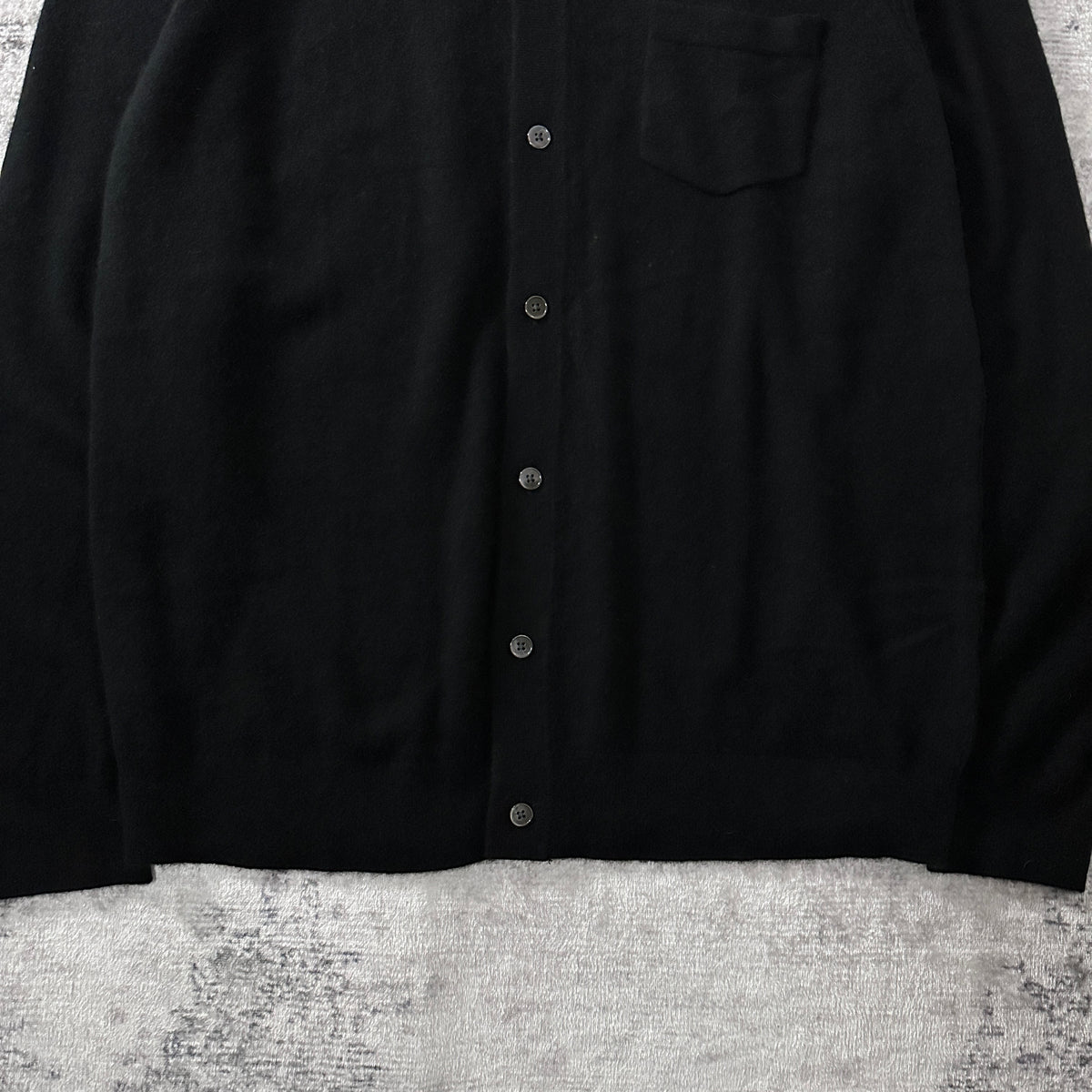Quince Black 100% Cashmere Button Front Knit Shirt Size XL