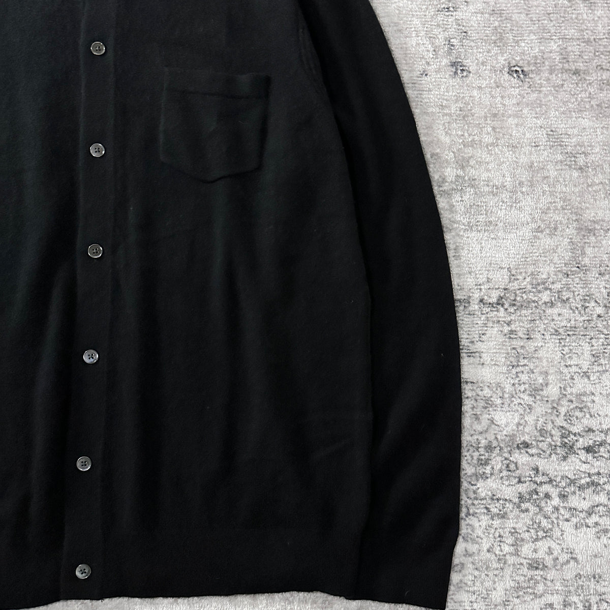 Quince Black 100% Cashmere Button Front Knit Shirt Size XL