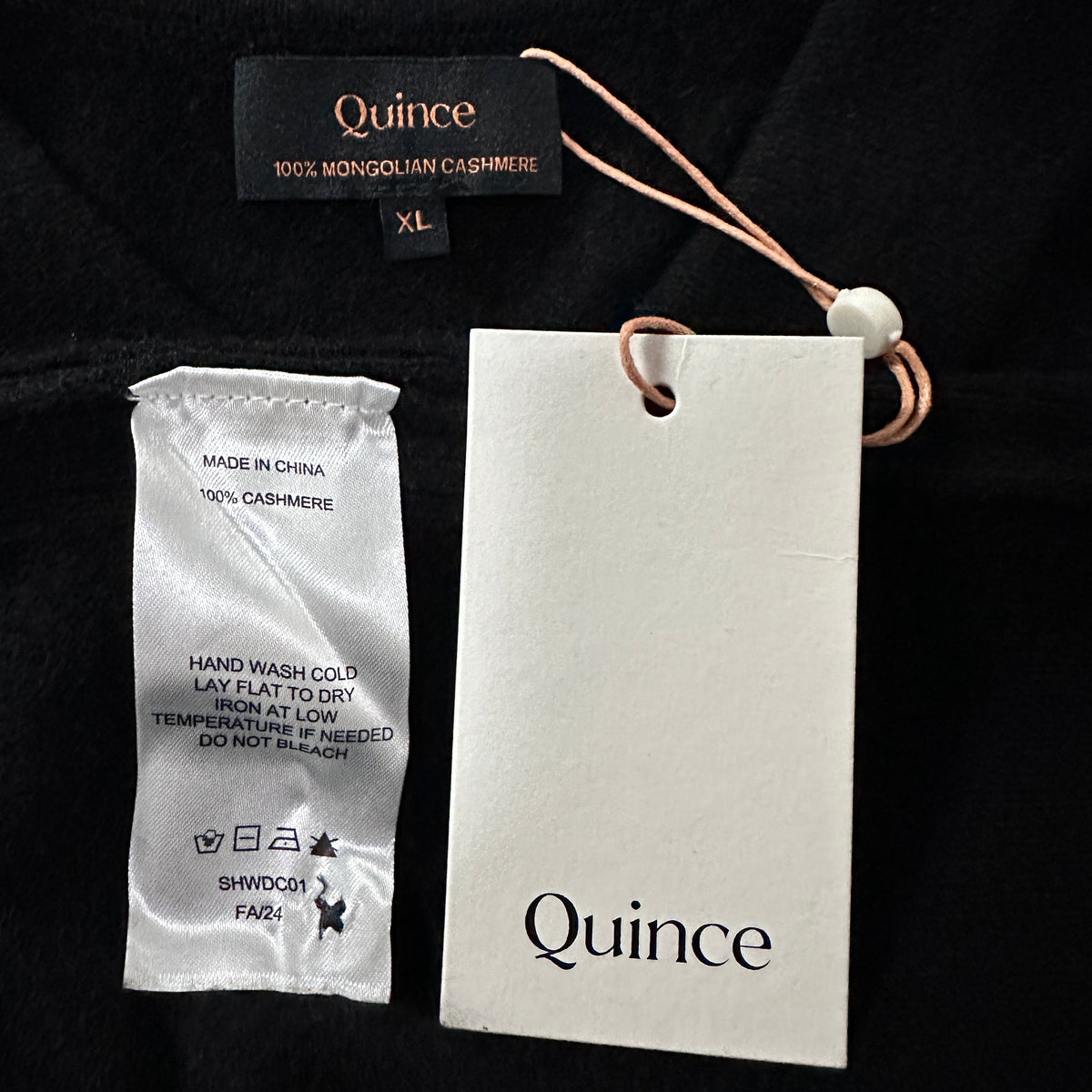 Quince Black 100% Cashmere Button Front Knit Shirt Size XL