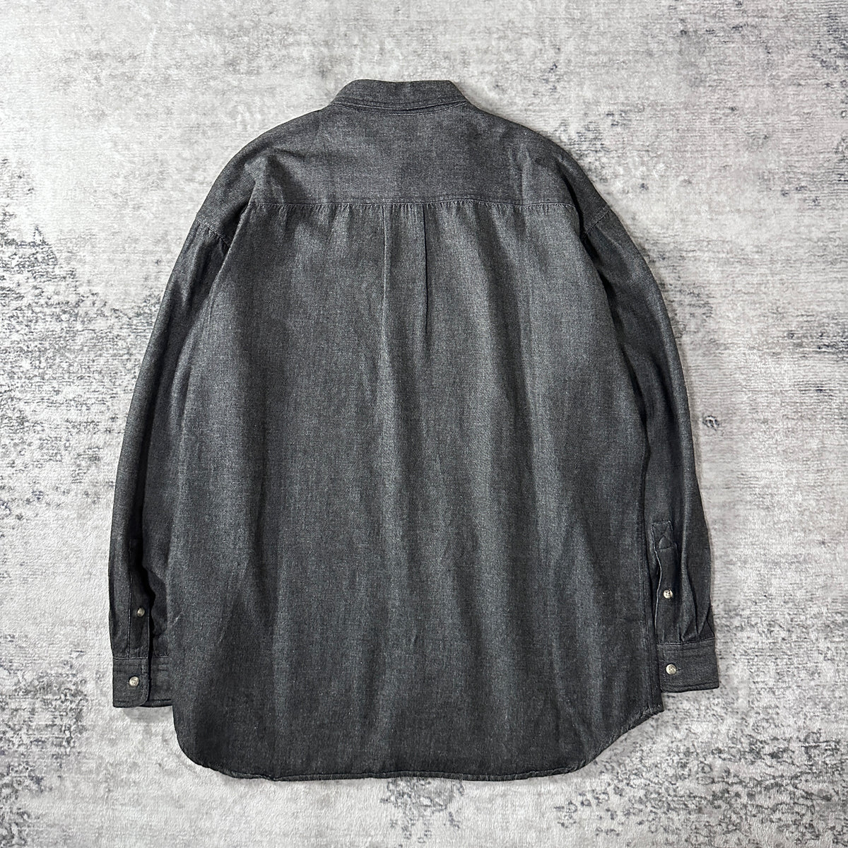 Perry Ellis Black Rayon Cotton Button Down Shirt Size L