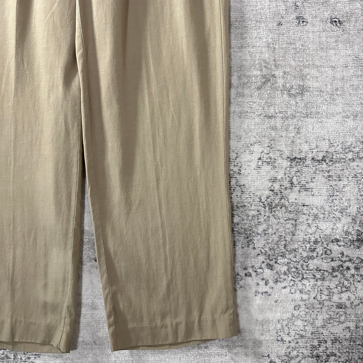 Polo by Ralph Lauren Beige Silk Cotton Pleated Trousers Size 35x32