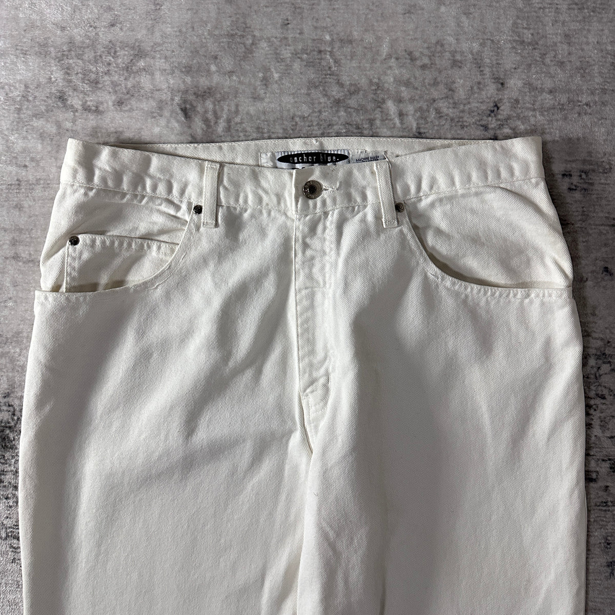 Anchor Blue White Baggy Denim Jeans Size W36