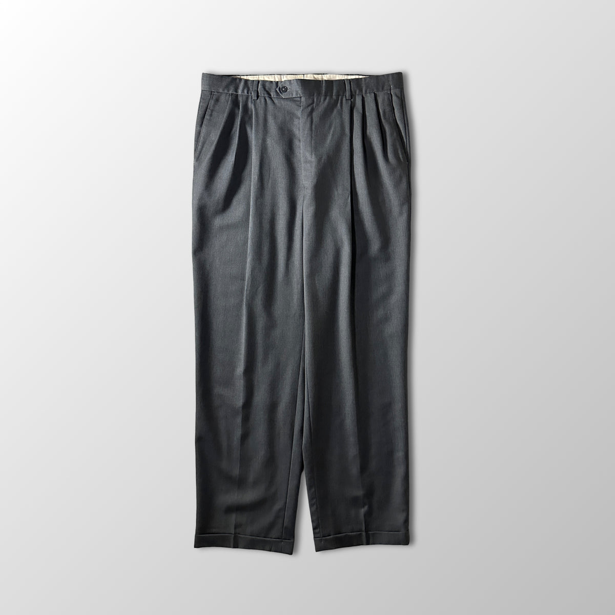 Monsieur by Givenchy Gray Pleated Trousers with Cuffs Size 38R