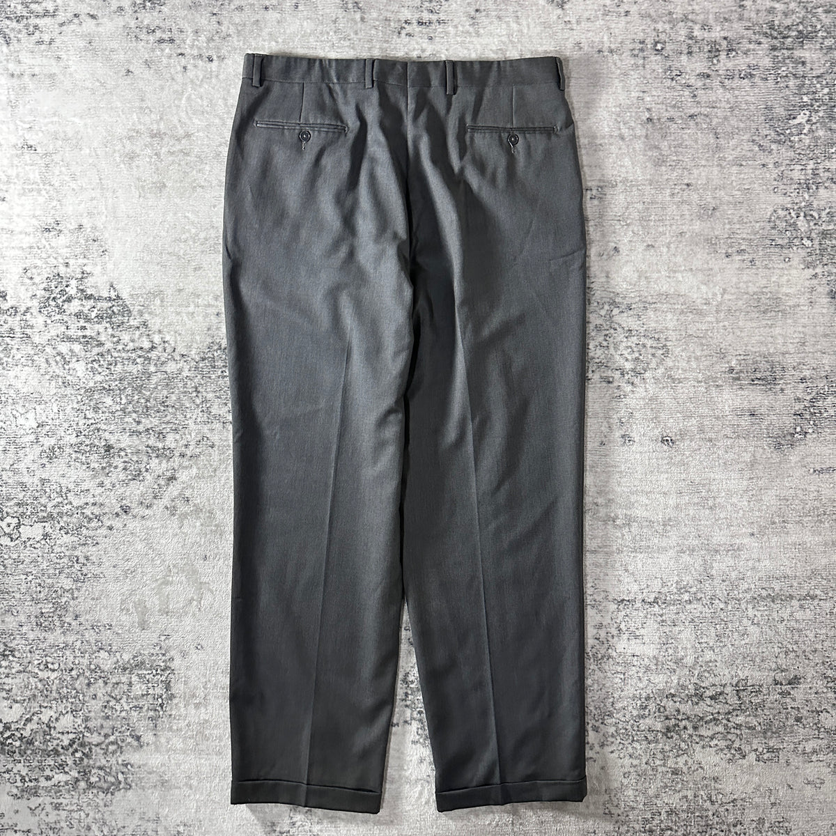 Monsieur by Givenchy Gray Pleated Trousers with Cuffs Size 38R