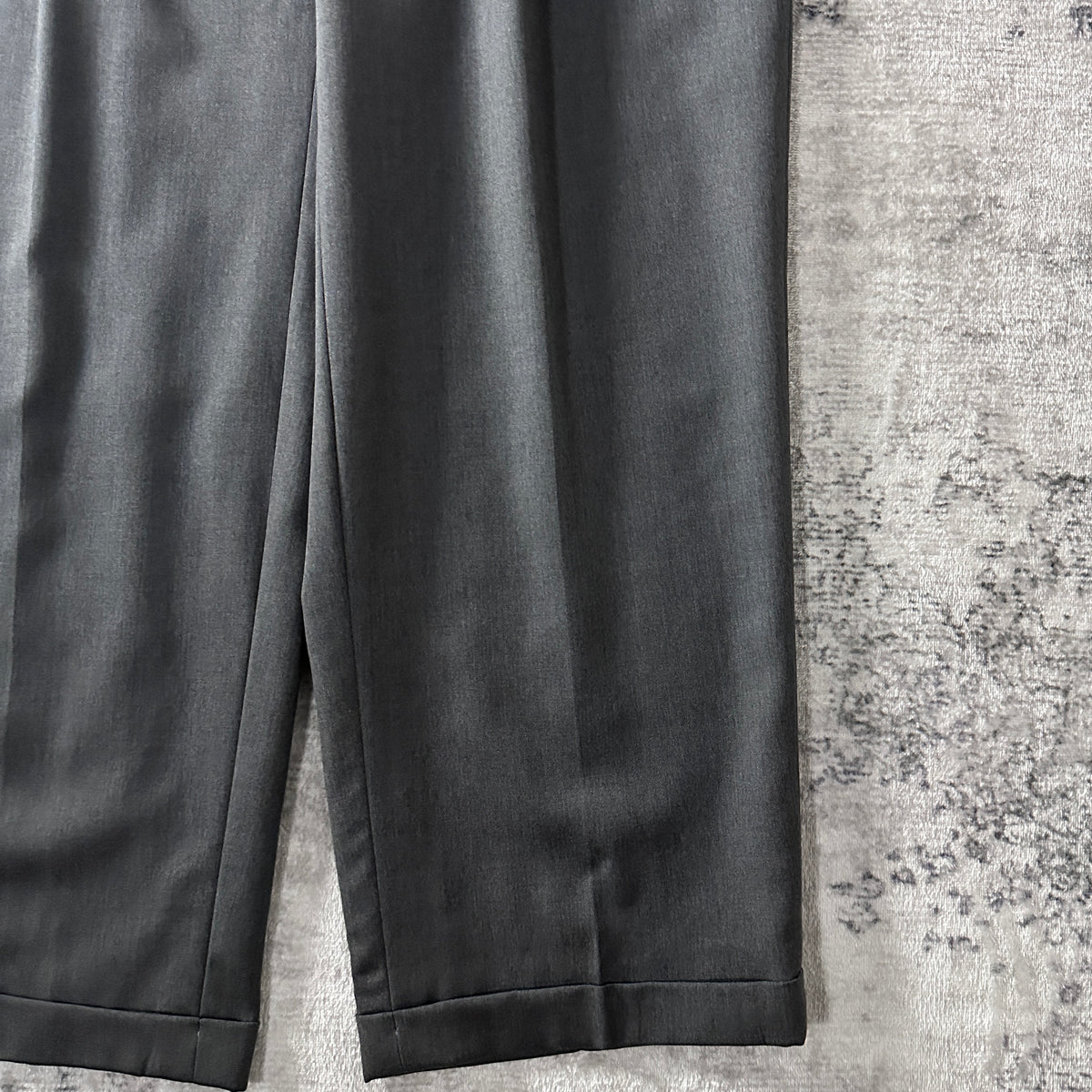 Monsieur by Givenchy Gray Pleated Trousers with Cuffs Size 38R