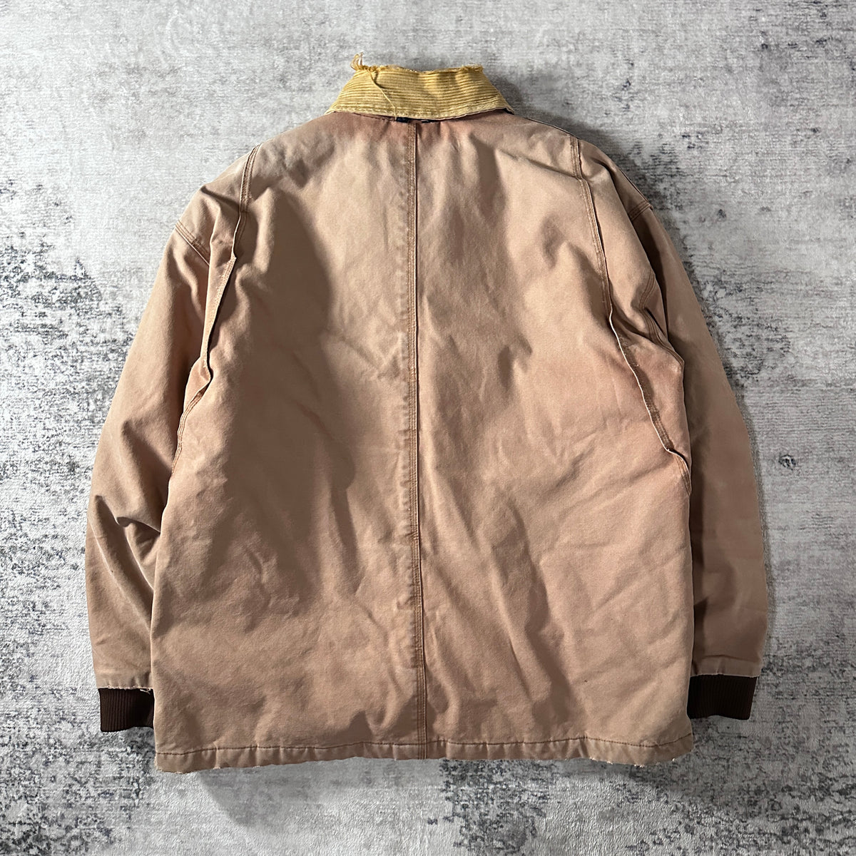 Original Cold Storage Beige Cotton Duck Insulated Work Jacket Size L Tall