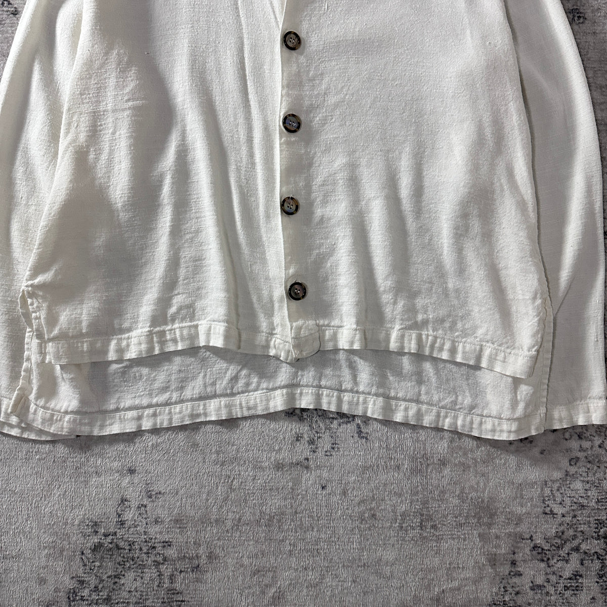 CP Shades White Linen Long Sleeve Shirt Size L