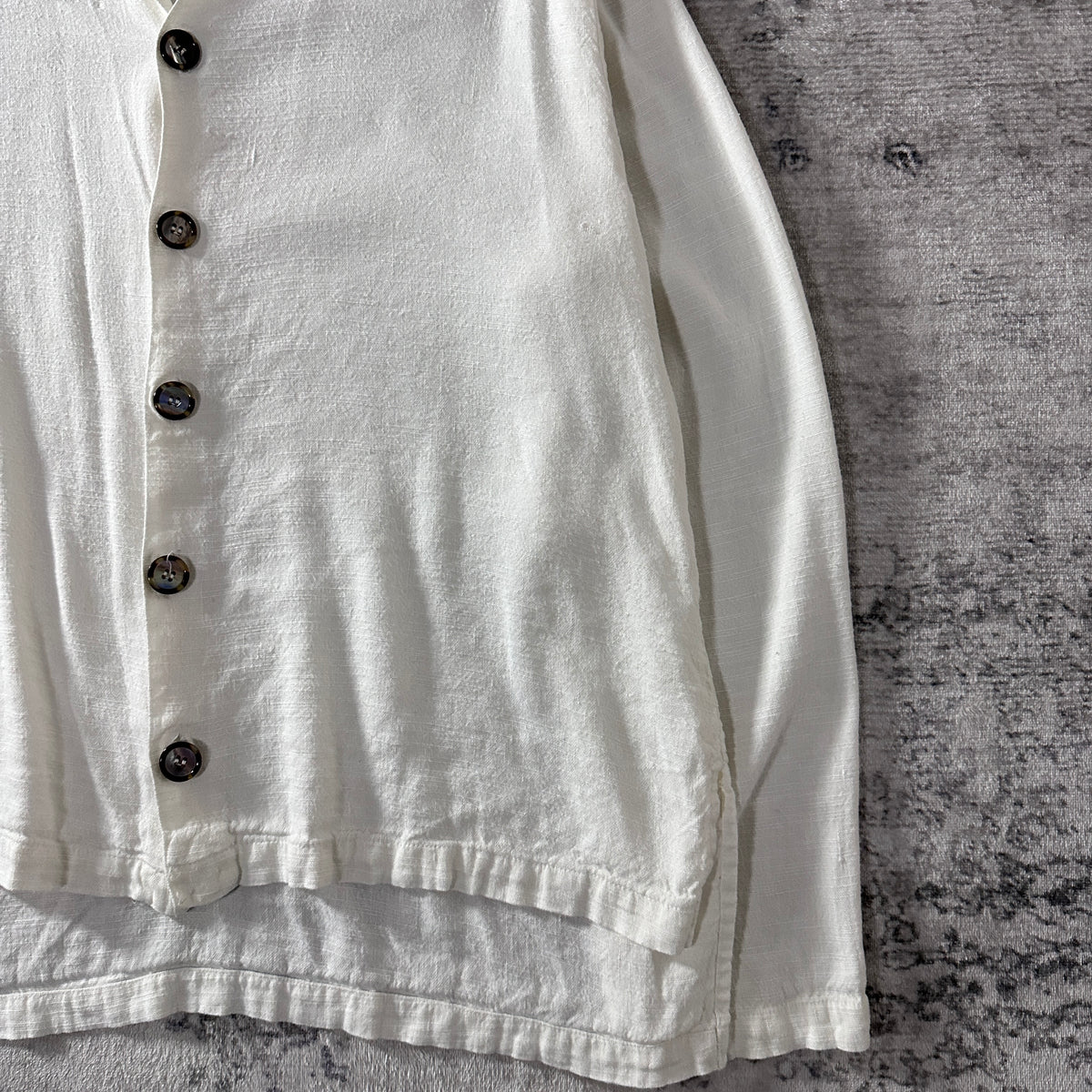 CP Shades White Linen Long Sleeve Shirt Size L