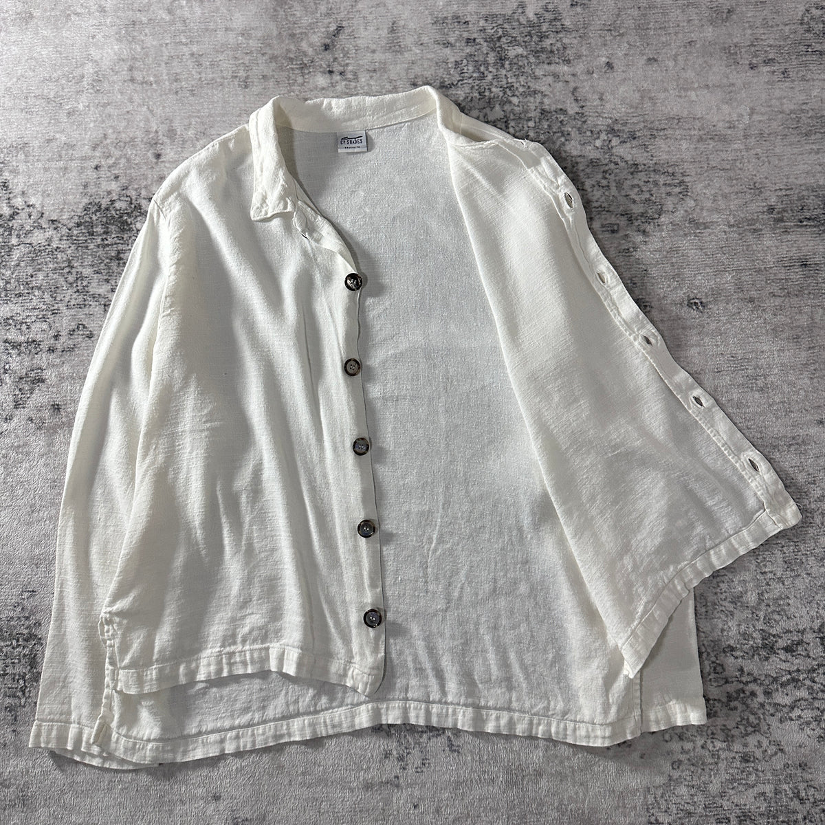 CP Shades White Linen Long Sleeve Shirt Size L
