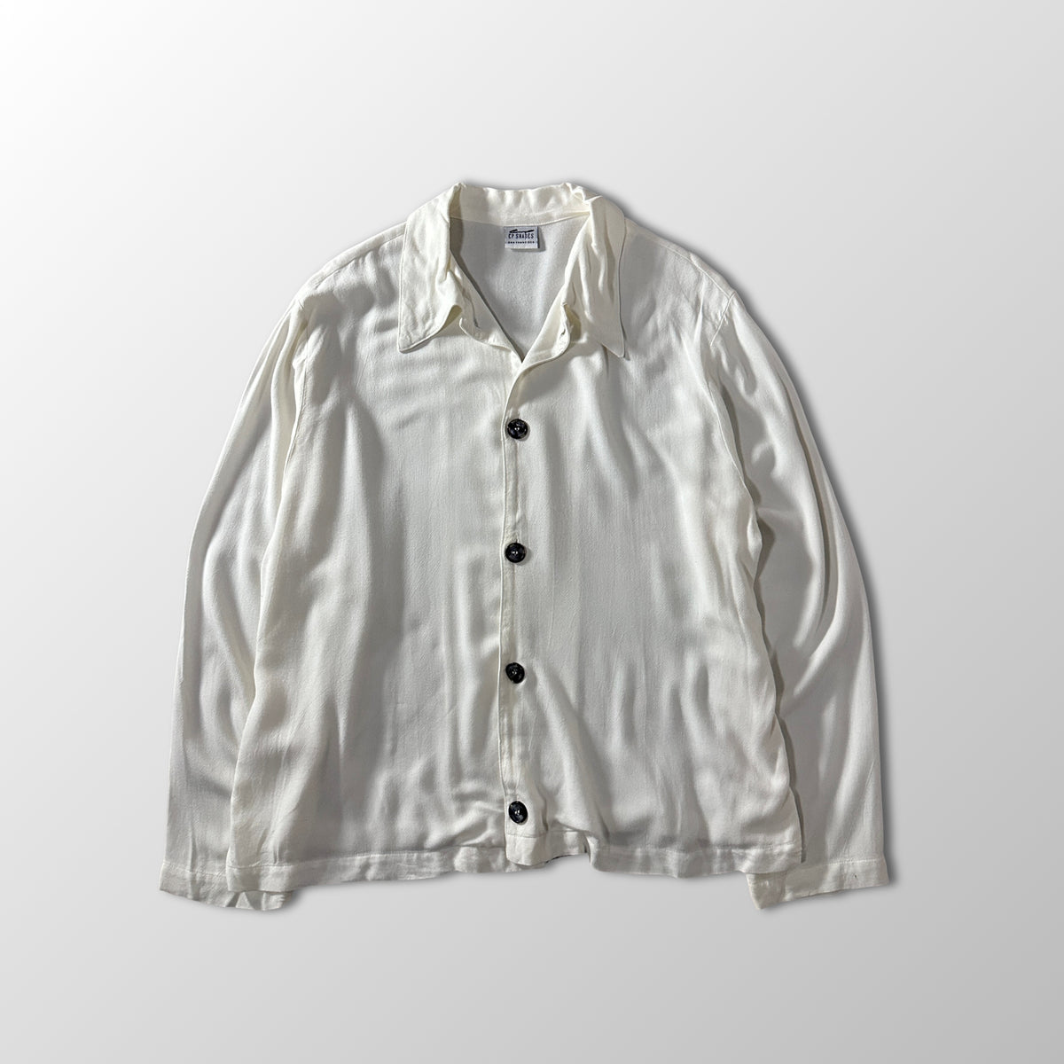 CP Shades White 100% Rayon Long Sleeve Shirt Size M
