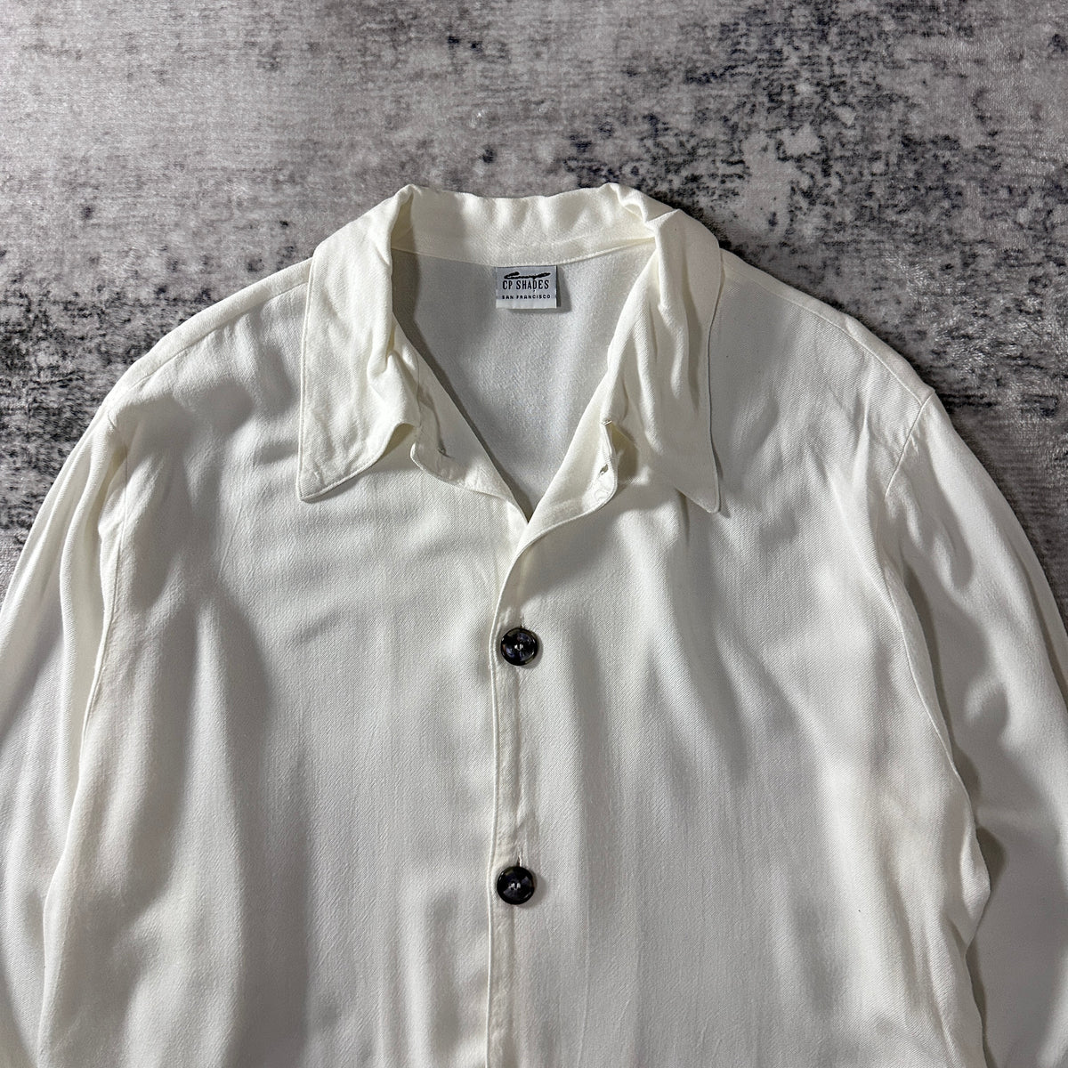 CP Shades White 100% Rayon Long Sleeve Shirt Size M