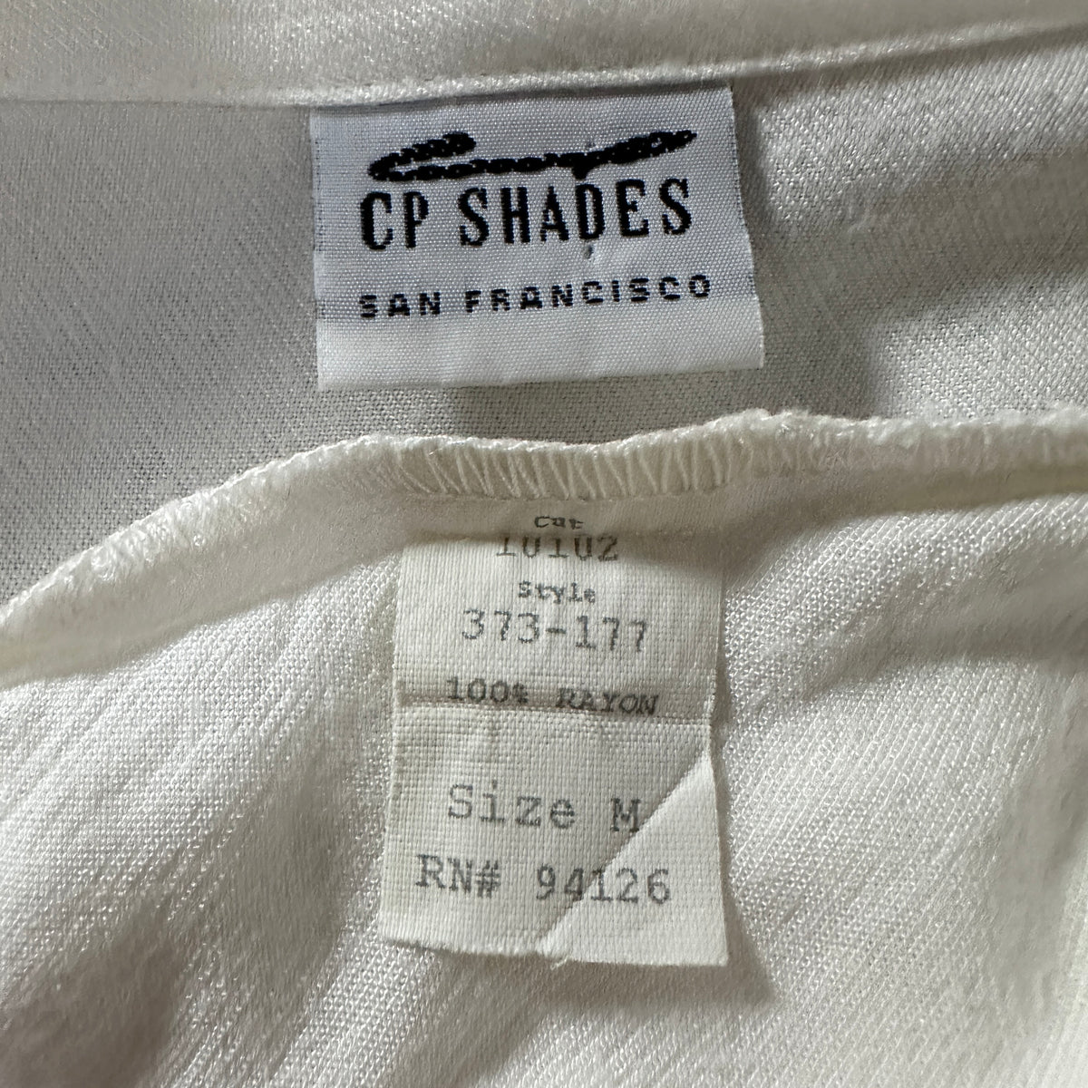 CP Shades White 100% Rayon Long Sleeve Shirt Size M