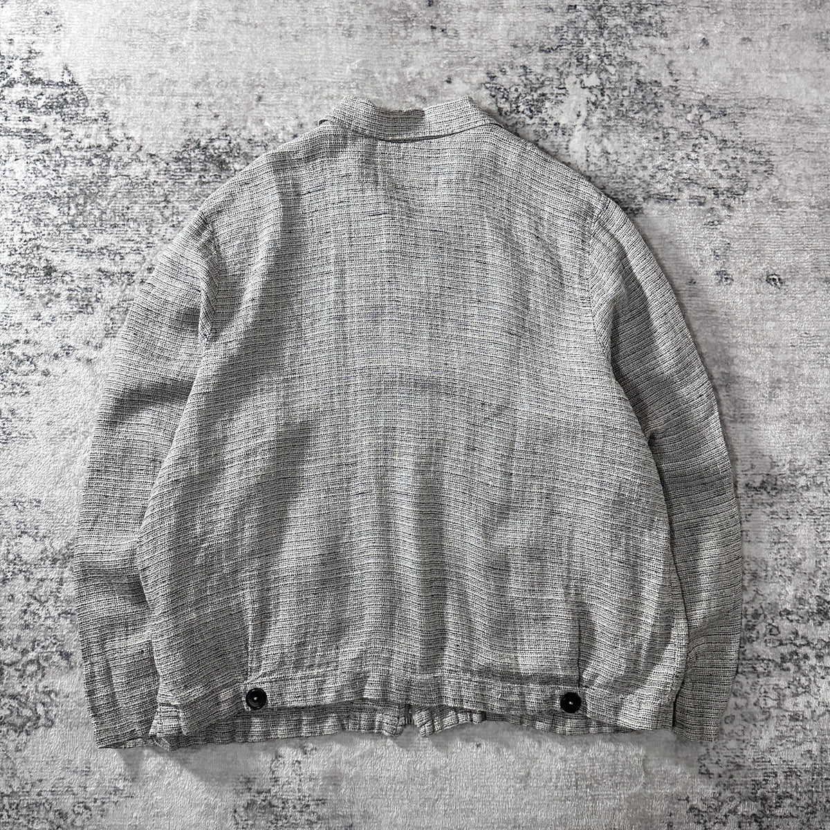 FLAX Gray 100% Linen Zip Jacket Size L