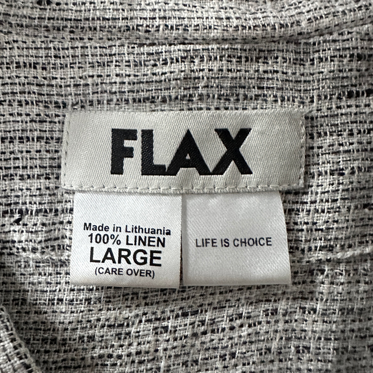 FLAX Gray 100% Linen Zip Jacket Size L