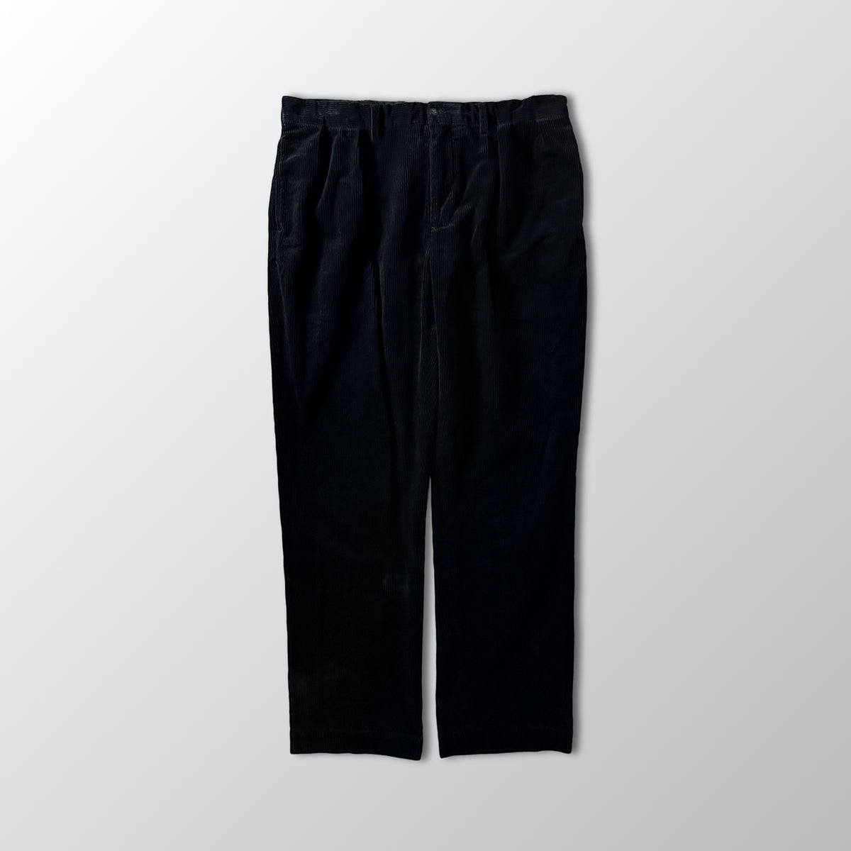 Polo by Ralph Lauren Ethan Pant Black Wide Wale Corduroy Pleated Pants Size 38x32