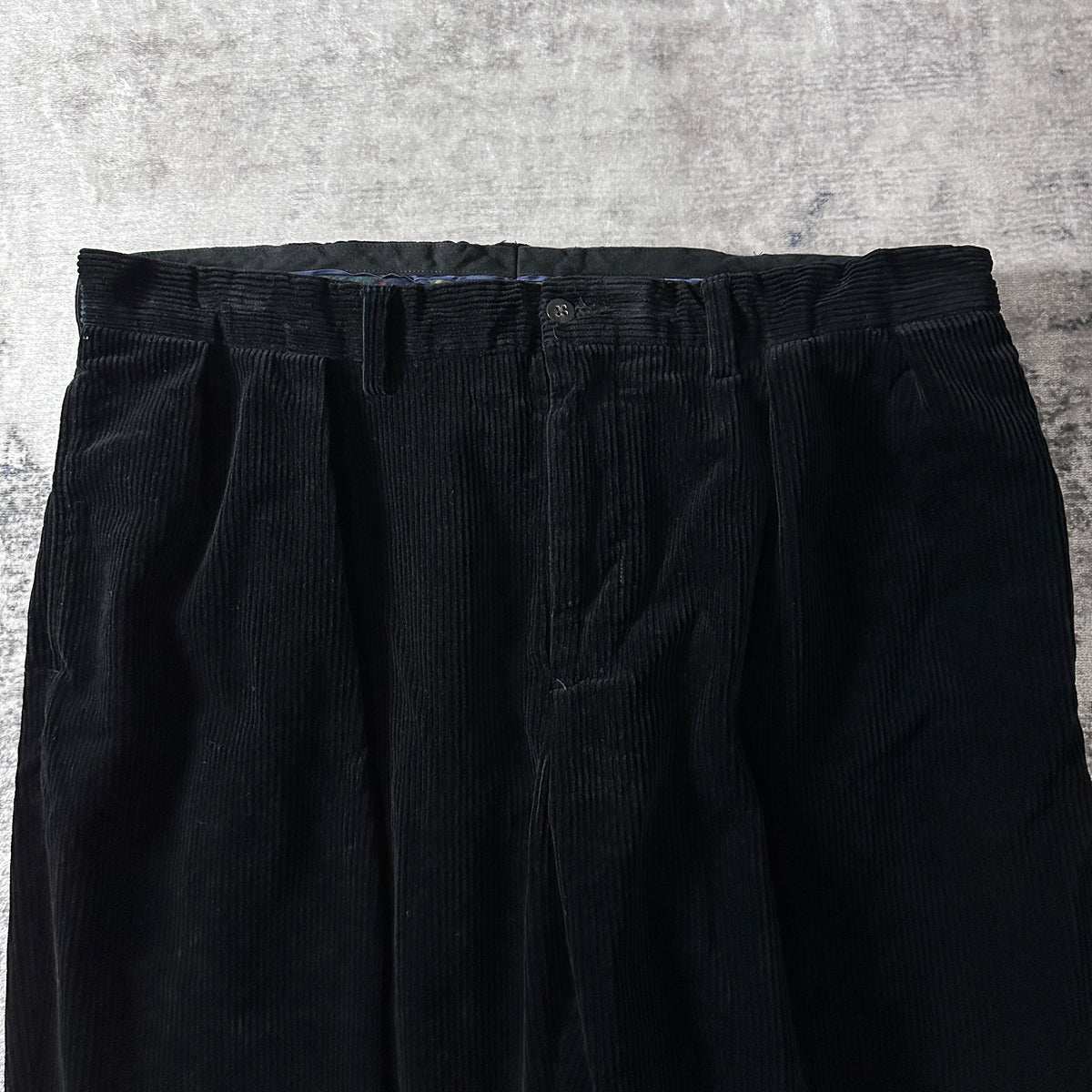 Polo by Ralph Lauren Ethan Pant Black Wide Wale Corduroy Pleated Pants Size 38x32