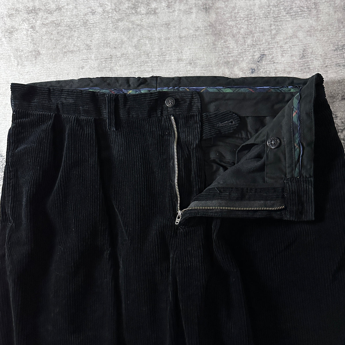 Polo by Ralph Lauren Ethan Pant Black Wide Wale Corduroy Pleated Pants Size 38x32